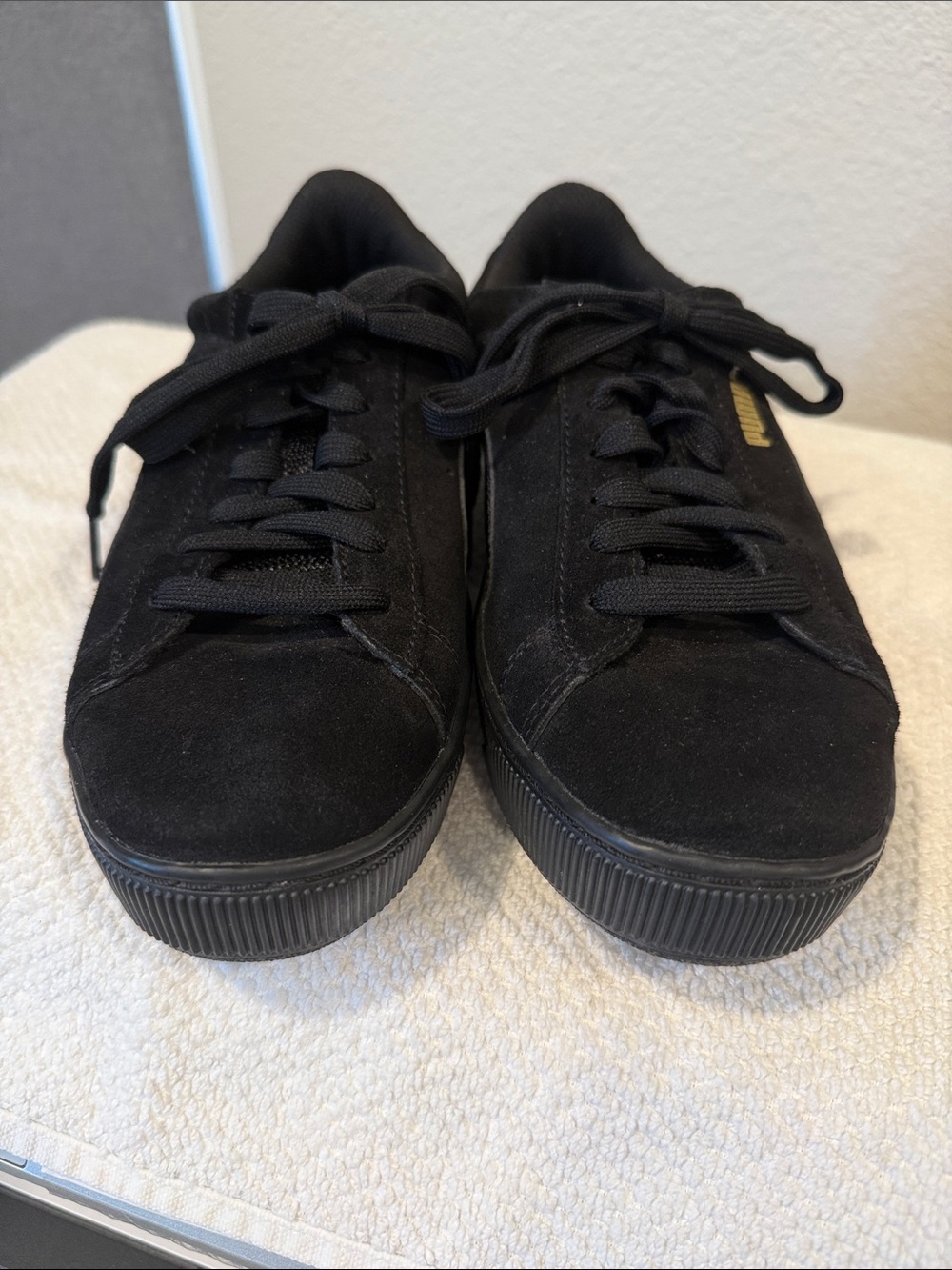 Puma Women’s Black Suede Low-Top Platform Sneakers